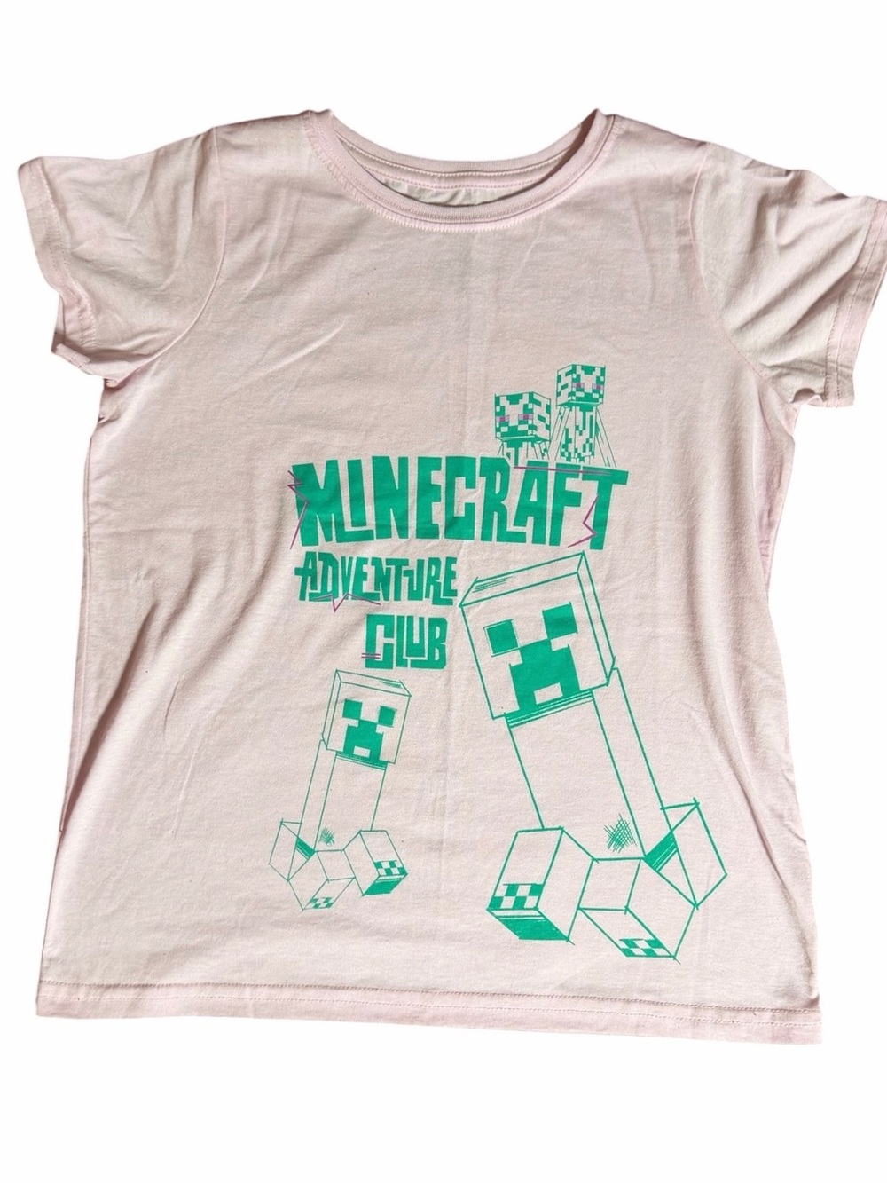 Kids' Pink Adventure Club Tee MINECRAFT SIZE 10/12 - Picture 4 of 8